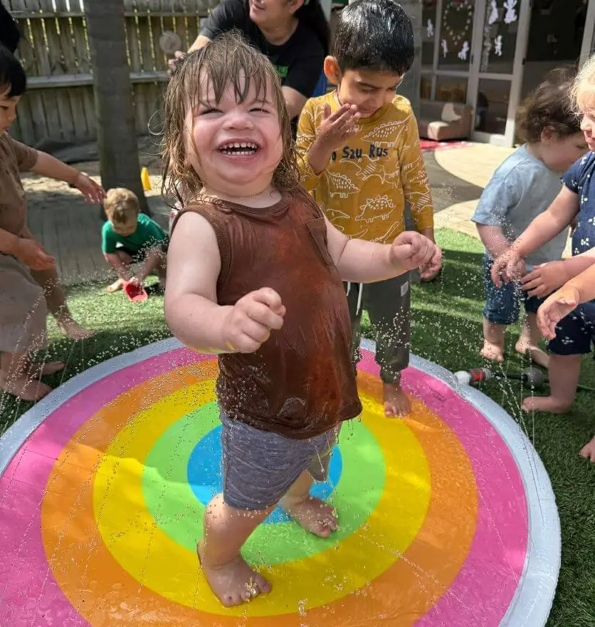 outdoor water play at the Vines ELC