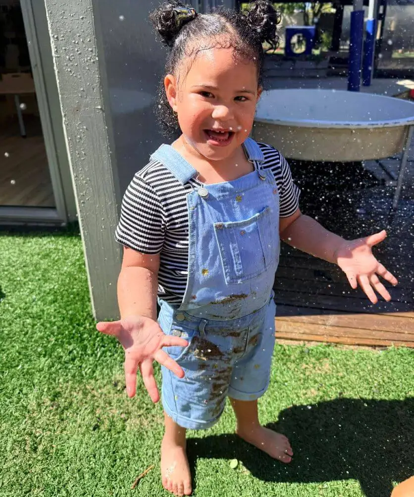 water play outdoors at daycare